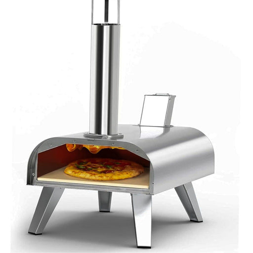 12 Inch Wood Pellet Pizza Oven Portable Stainless Steel Silver