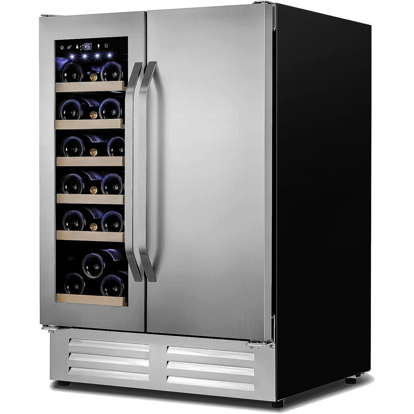 24 Inch Outdoor Wine and Beverage Refrigerator Dual Zone 20 Bottles 88 Cans