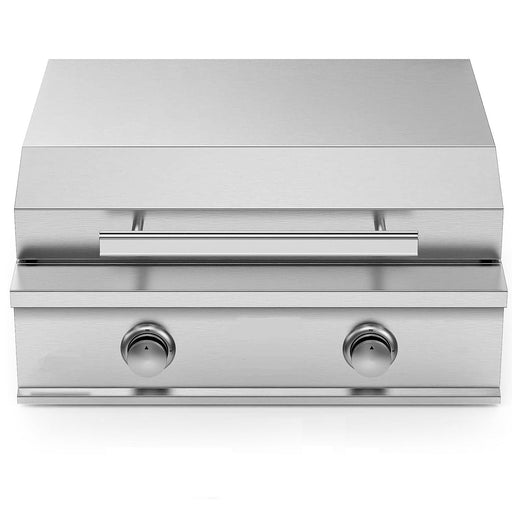 28 Inch Built In Propane Griddle 2 Burner Flat Top with Lid 34000 BTU Stainless Steel