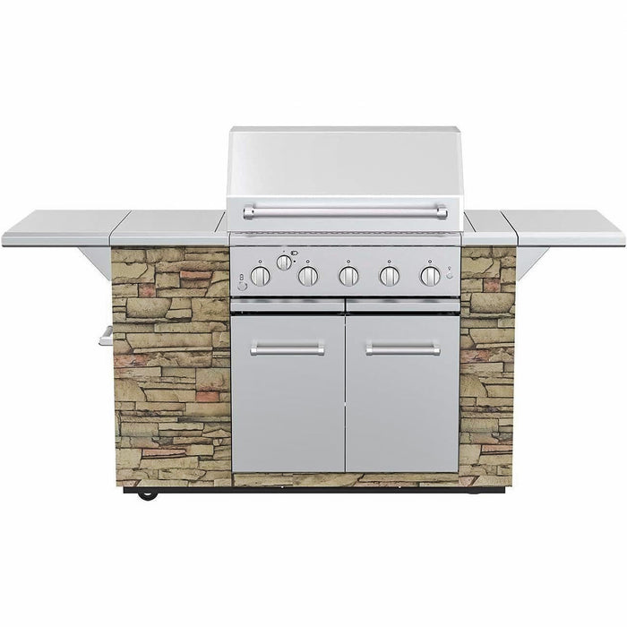30 Inch BBQ Island Built In Gas Grill Head 5 Burner Rear Burner Propane Dual Fuel