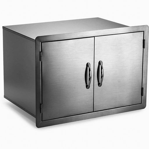 30 Inch Outdoor Kitchen Enclosed Pantry Stainless Steel Double Door Dry Storage