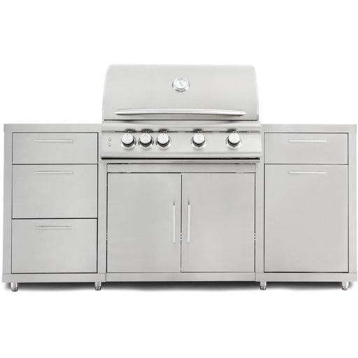 6 Ft Stainless Steel BBQ Island with 32 Inch Natural Gas Grill