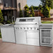 7 Ft BBQ Island Outdoor Kitchen 4 Burner Stainless Steel Grill