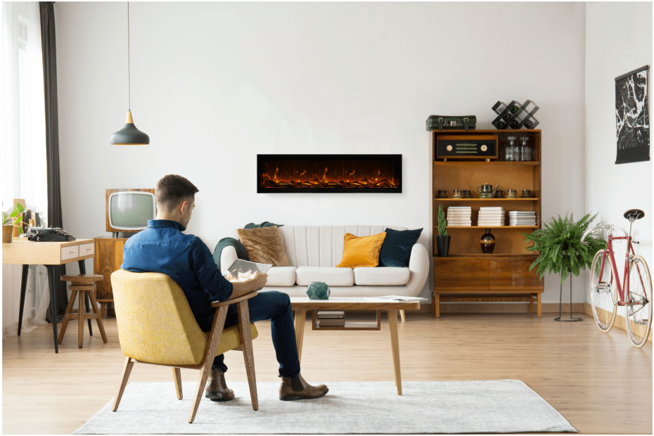 Amantii Symmetry Bespoke Extra Tall Built-In Electric Fireplace