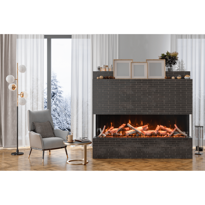 Amantii Tru-View XL Deep Smart 3-Sided Built-In Electric Fireplace