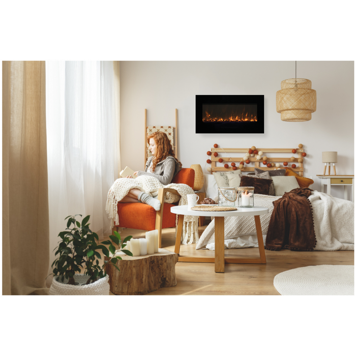 Amantii Wall Mount/Flush Mount Linear Electric Fireplace