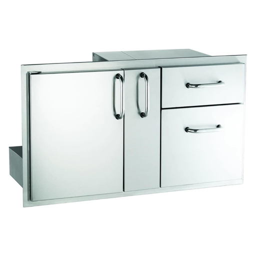 American Outdoor Grill 36-Inch Access Door With Double Drawer & Plate Storage (18-36-SSDD)
