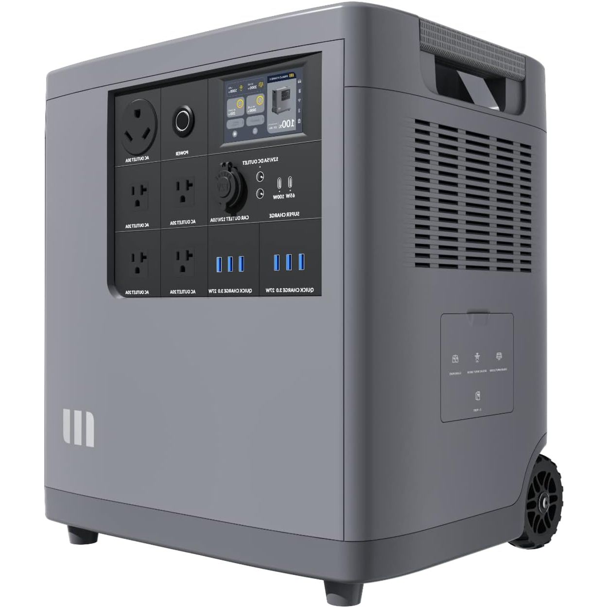 Home Backup Power Station 3.5 kWh Capacity 3 kW AC Output LFP Battery Fast Charging 1.5 Hours
