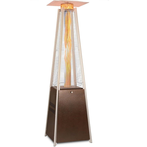 Pyramid Propane Patio Heater 48000 BTU Glass Tube with Wheels Cover Bronze